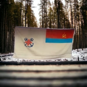 RARE 177x86cm Military flag of Russia USSR Navy Navy 1980 Guards