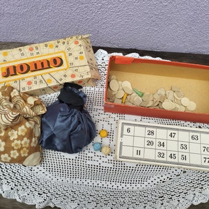 Antikes Lotto Kartenspiel, Vintage sowjetisches Bingo-Spiel Set 1970er Jahre, UdSSR Brettspiele für Familie, Ful Set FassSpiel Tisch, Altes Lottospiel