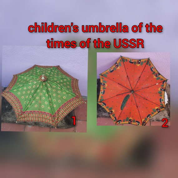 Vintage Children's Umbrella Soviet umbrella Vintage Parasol Rain Umbrella Rain parasol umbrella Children's gift Nylon Parasol USSR 1980
