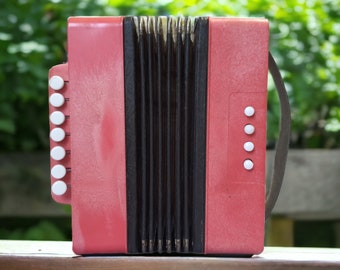 Old children's accordion, Accordion children's toy vintage