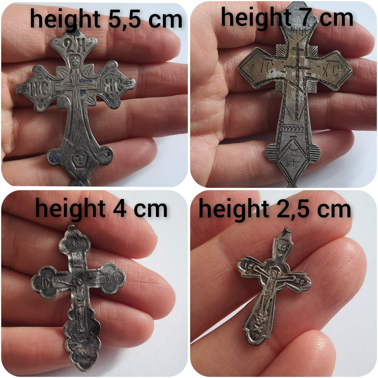 Vintage Silver Cross 19th Century Antique Hallmarks 84 Authentic