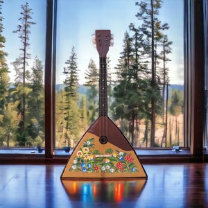 Musical instrument, guitar, bandura, balalaika, gift, balalaika, vintage, ussr, old, music, hand painted