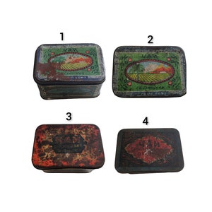 Tin Tea Box, Vintage Georgian tea Tin Box, tin food container, ancient kitchen box, vintage metal container