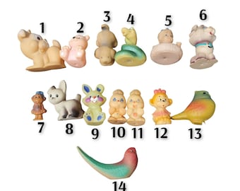 Vintage cute rubber toys, rubber, children&#39;s toys squeakers, USSR, children&#39;s room decor, vintage