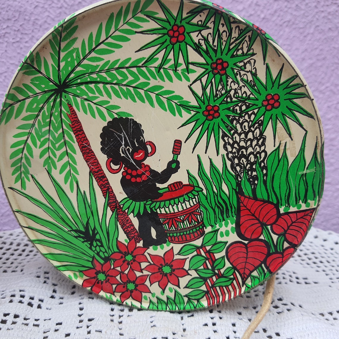 Soviet drum Musical instrument Soviet tin toy drum, foto 2 di 5