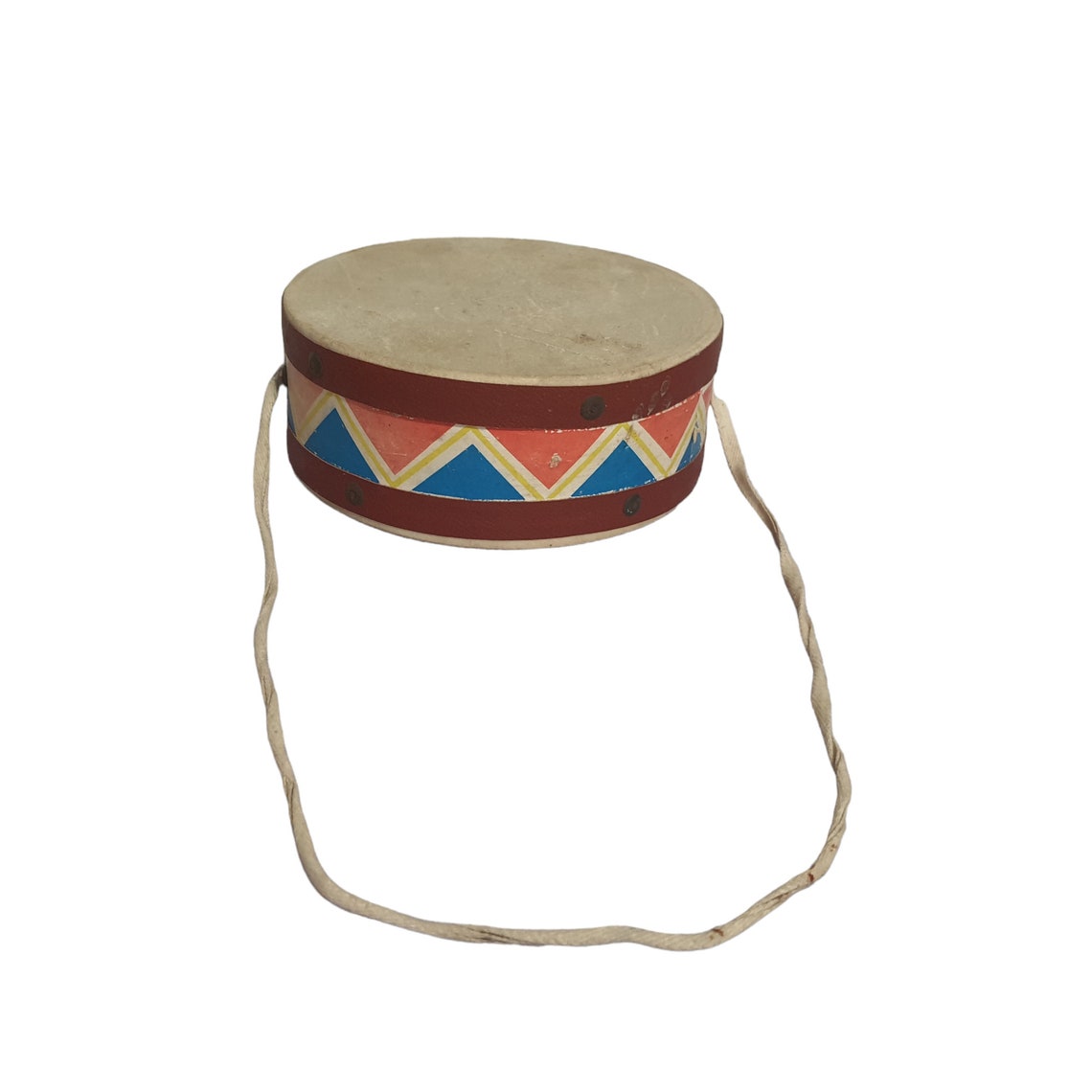 Soviet drum Musical instrument Percussion instrument Vintage musical instrument PIONEER DRUM USSR 100 % Original, foto 2 di 5