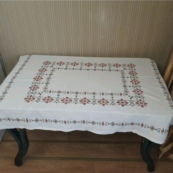 ウクライナのテーブルクロス、刺繍、手作り、ヴィンテージテーブル