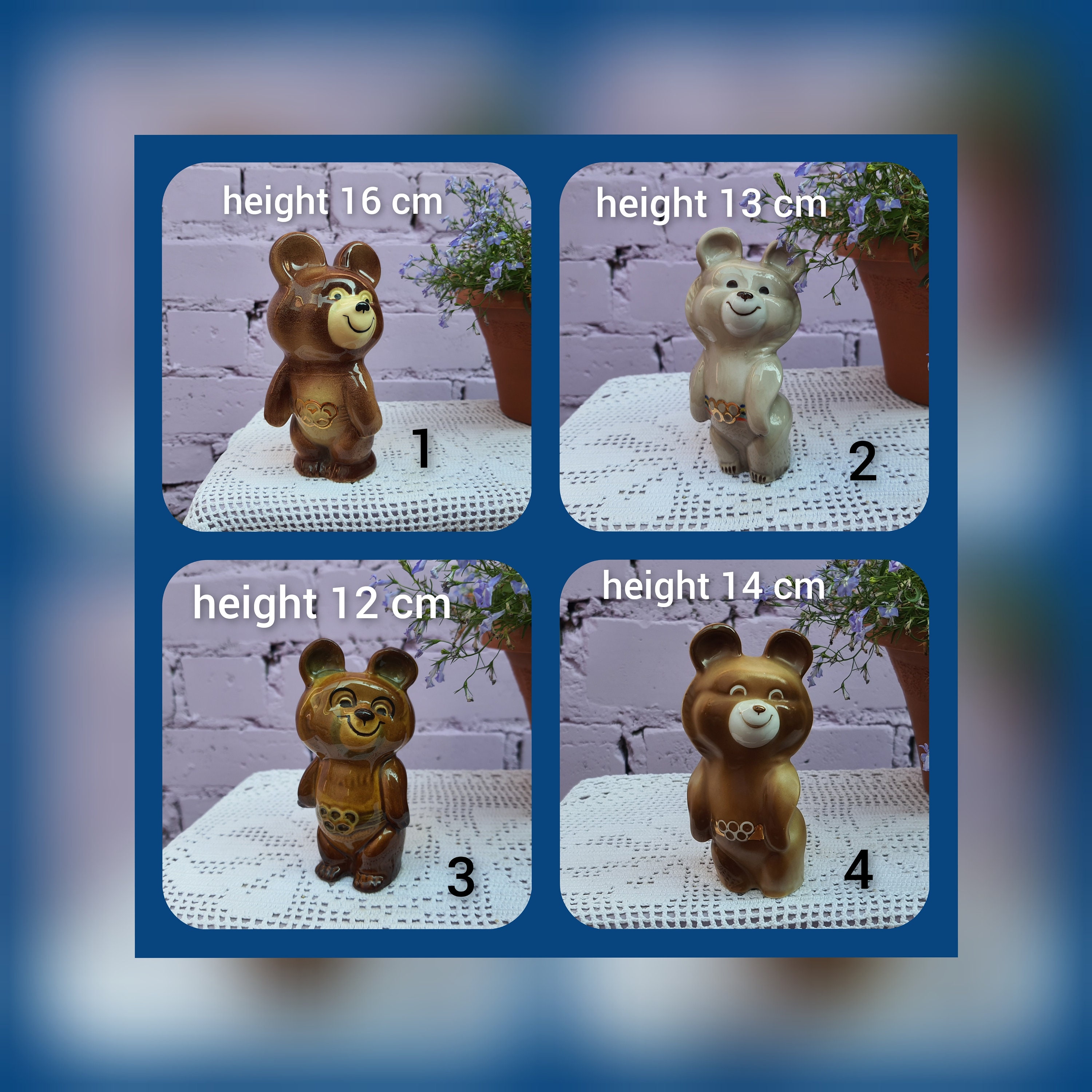 Porcelain Figurine Misha Bear Olympic Bear Ukraine Vintage