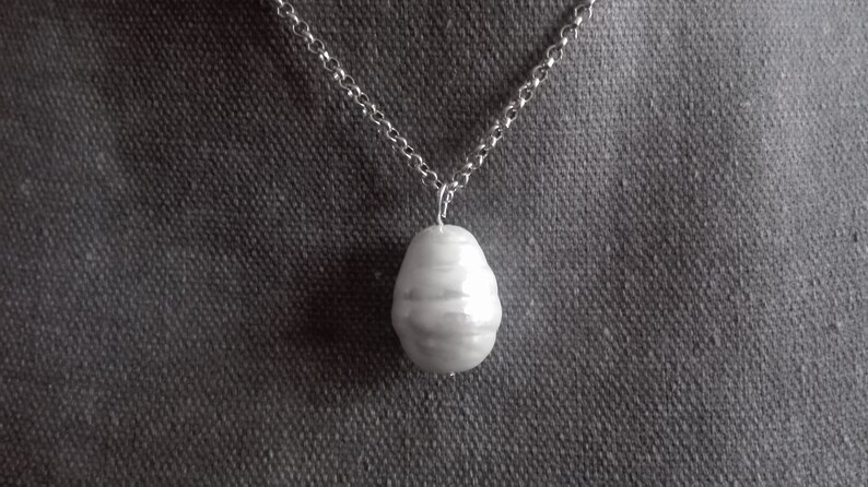 Silver chain necklace with pearl pearl necklace silver chain choker with pearl silver pearl choker.