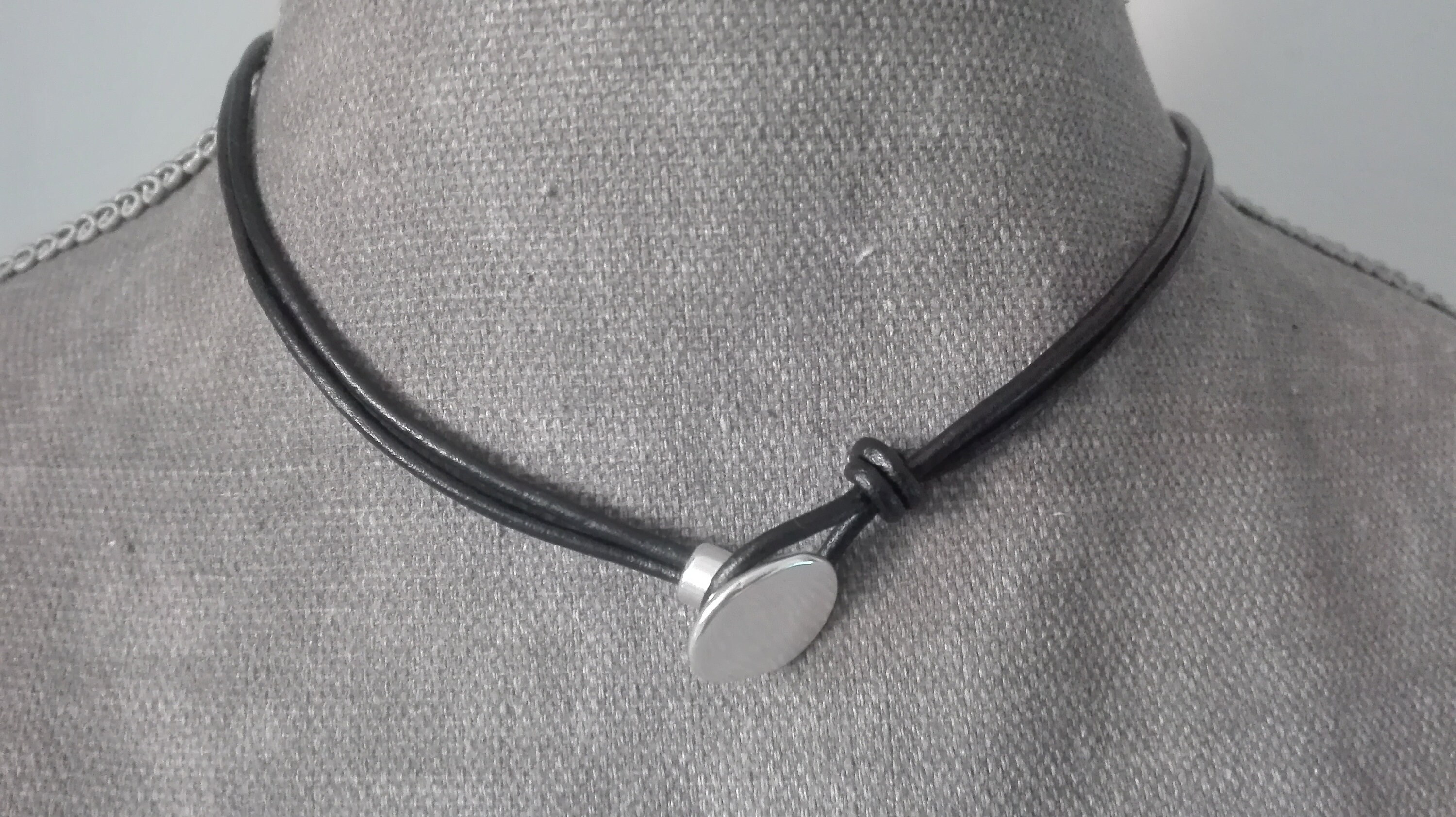 Uno De 50 Style Leather Necklace Unisex Leather Necklace Etsy