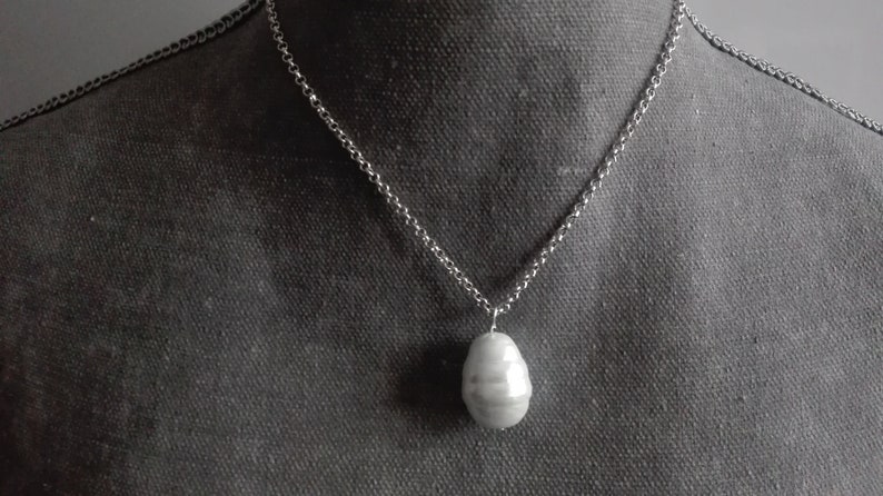Silver chain necklace with pearl pearl necklace silver chain choker with pearl silver pearl choker.