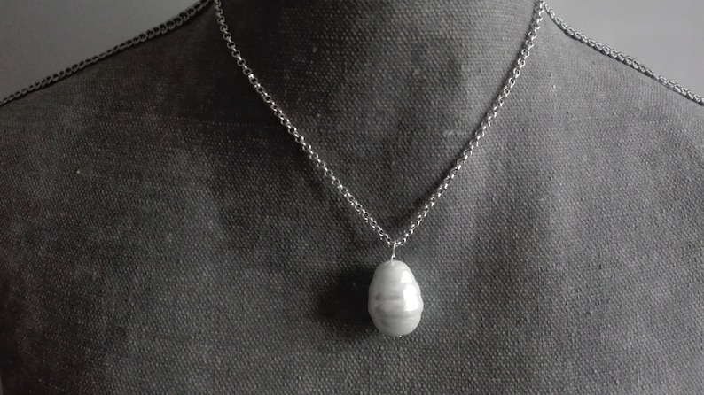 Silver chain necklace with pearl pearl necklace silver chain choker with pearl silver pearl choker.