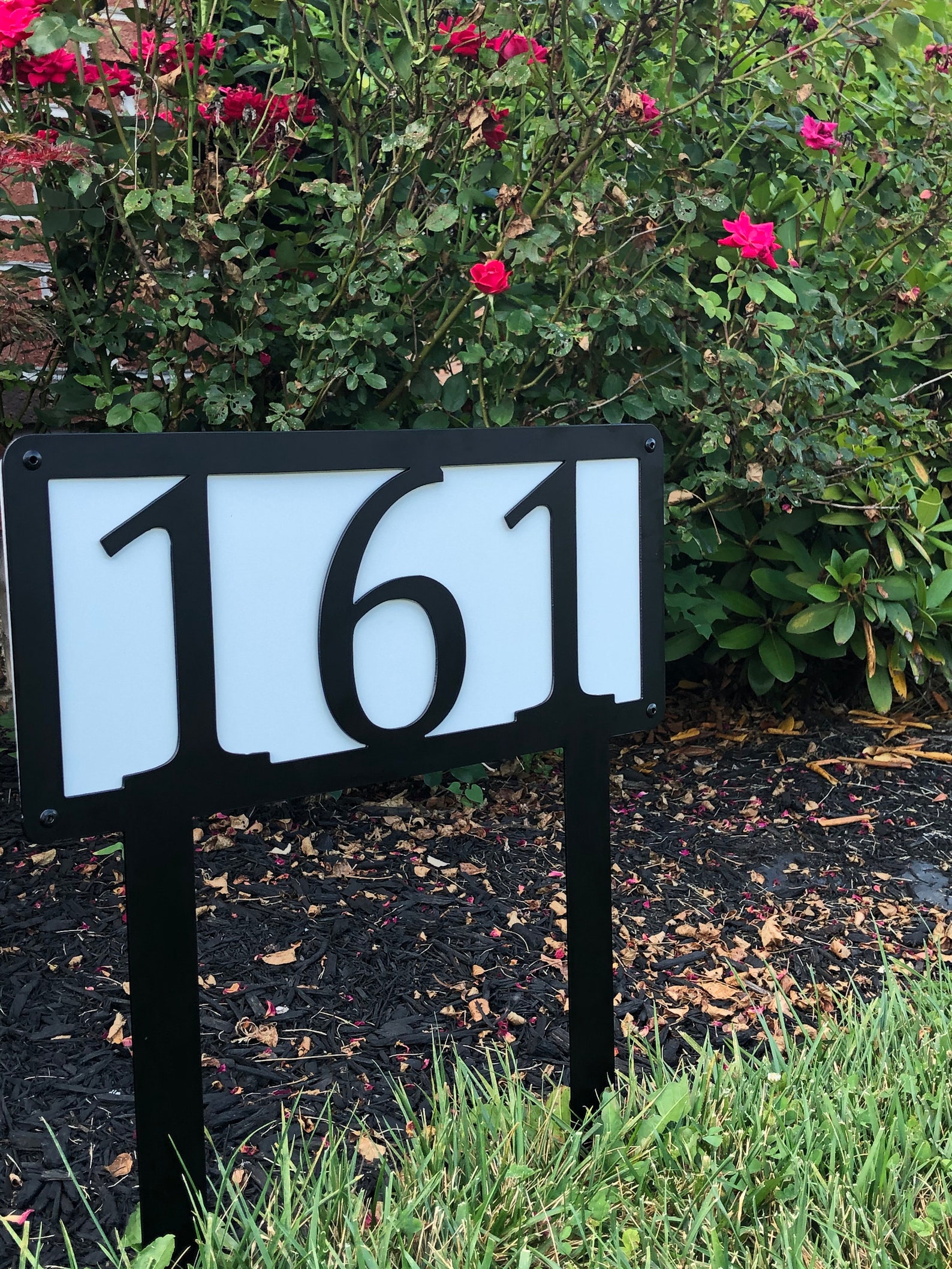 Metal House Numbers on Yard Stake Outdoor Decor Etsy