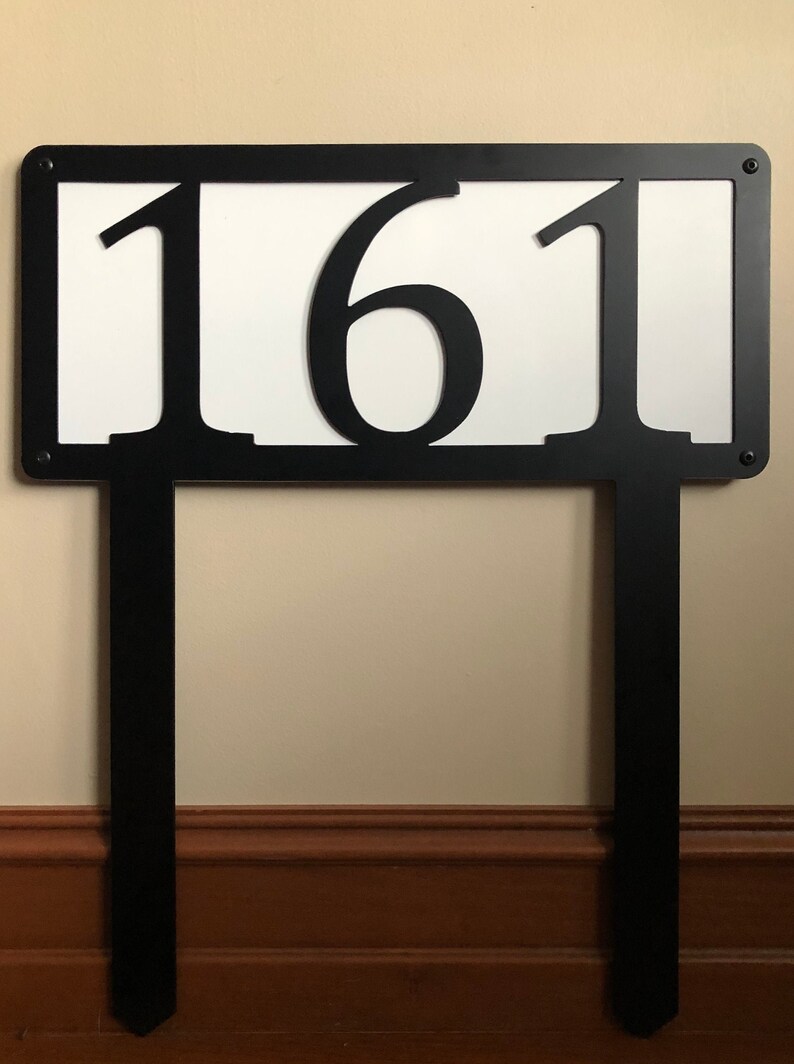 Metal House Numbers on Yard Stake Outdoor Decor Etsy