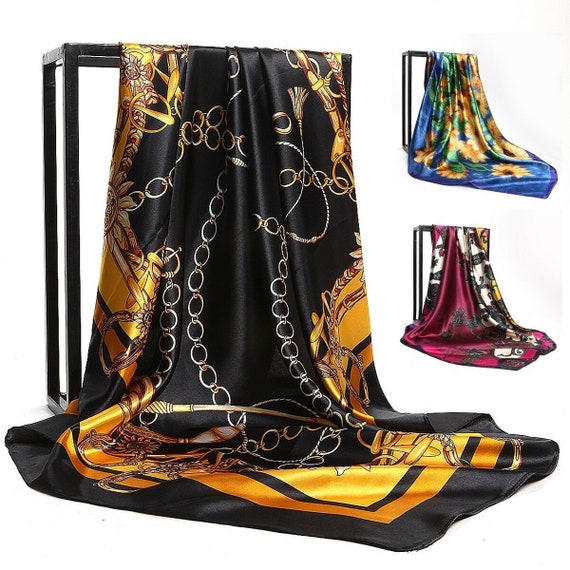 large black silk scarf