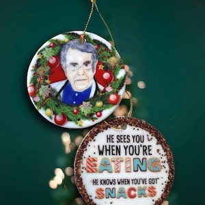 Dr Now Christmas Ornament | He Sees You When You’re Eating | My 600lb Life Merch | Reality TV Gifts | Doctor Nowzaradan | Weight Loss |