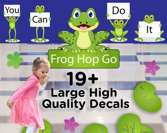Adorable and Encouraging Frog Hop Sensory Path – 19+ Highly Durable Vinyl Decals – Perfect for Classroom or Hallway Floors
