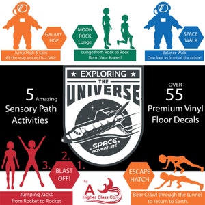Premium Space Adventure Themed Classroom Sensory Path Kit – 55 Premium Vinyl Decals