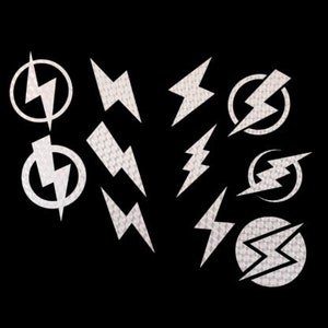 11 Ultra Reflective Lightning Bolts-Safety Stickers-2 Colors-Great for Bike Helmets-Trick or Treating Buckets