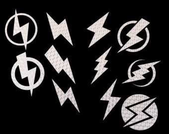 11 Ultra Reflective Lightning Bolts-Safety Stickers-2 Colors-Great for Bike Helmets-Trick or Treating Buckets