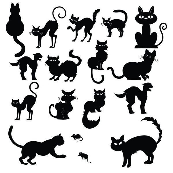 10 Halloween Black Cat Stickers AI Graphic by WhiteBrownie · Creative  Fabrica