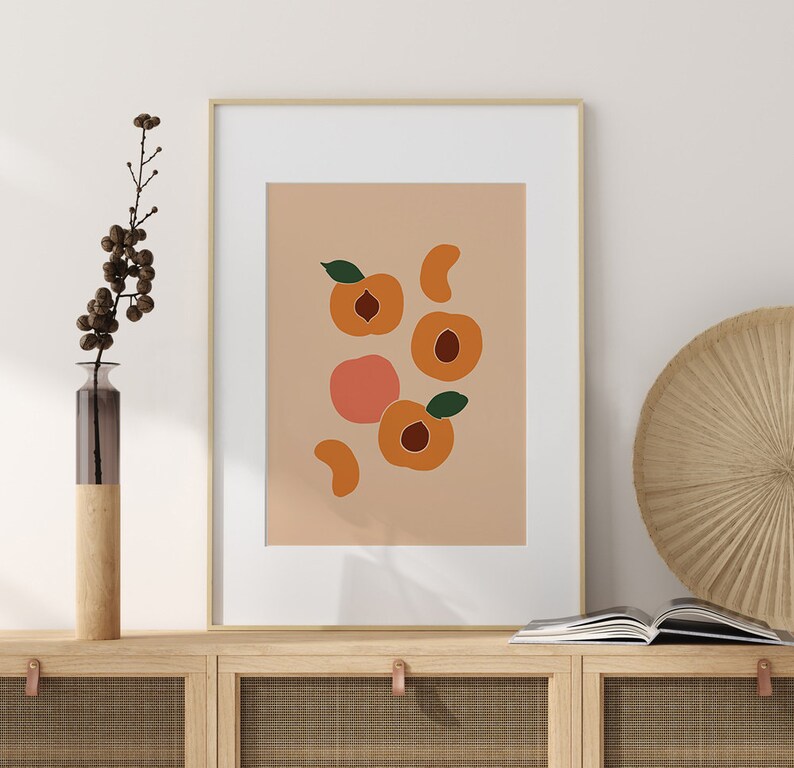 Peach Color Printable Wall Art Boho Wall Home Decor Peach Etsy