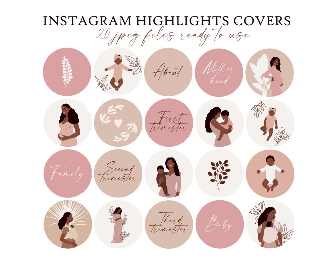 Maternity Instagram Templates. Mom Life Instagram Highlights. Etsy