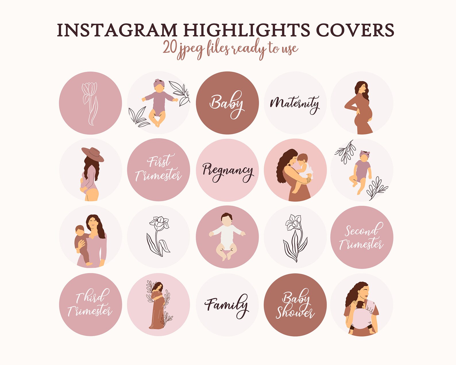 Maternity Instagram Templates. Highlight Icons. Mom Life Etsy