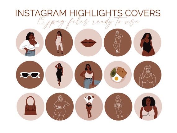 Dark Skin Curvy Woman Lifestyle Instagram Story Highlight | Etsy