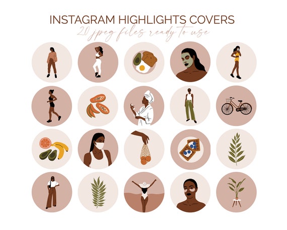 Healthy Lifestyle Instagram Story Highlight Covers. Instagram | Etsy
