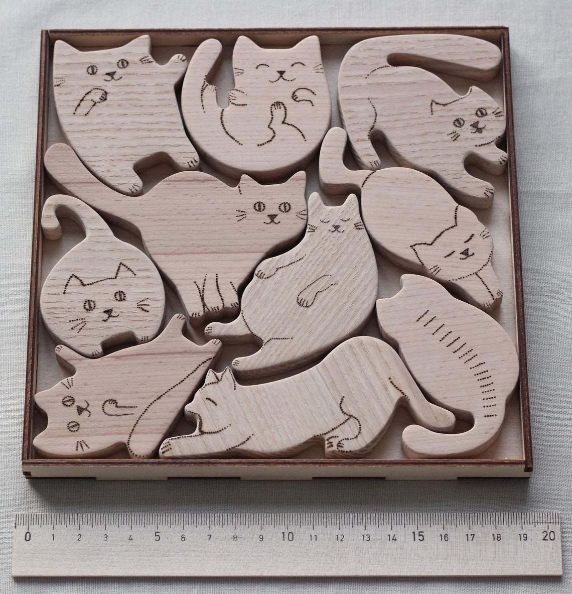 Wooden Puzzle Cats PREMIUM Series. Wood Toy Baby Etsy