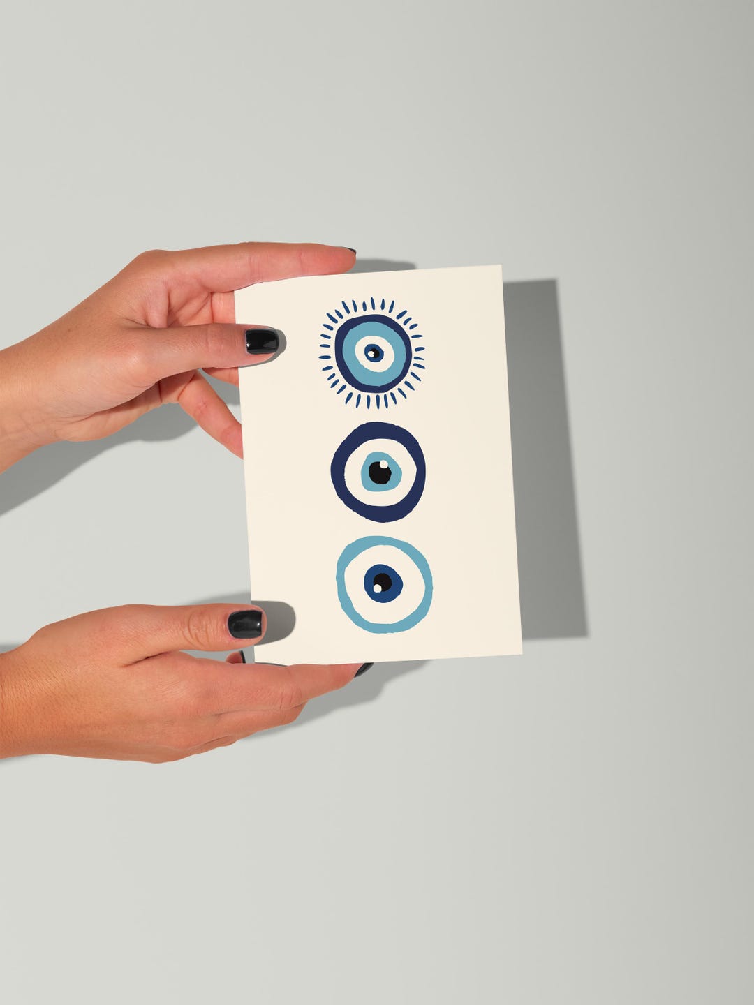 Evil Eye Card – Greek Mati A6 Greeting Card – Minimalist Protection ...