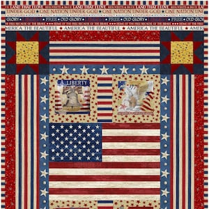Patriotic Quilt Kit: Americana Valor Lap Quilt (38” x 61”)