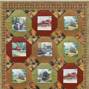 Old Mill Stream Lap Quilt Kit, Includes Binding and Backing