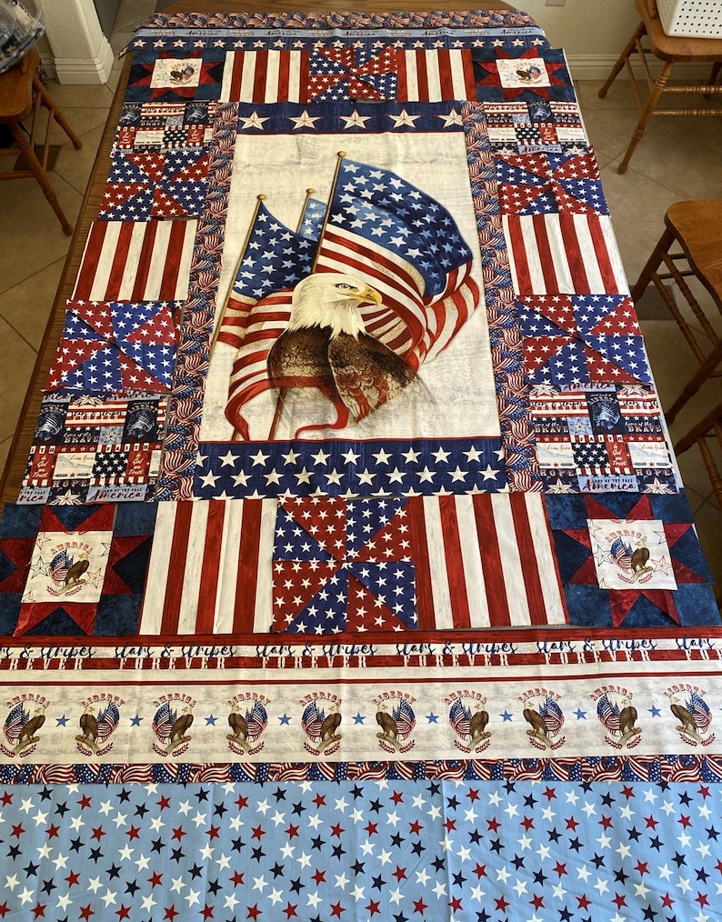 Live Free Patriotic Lap Quilt Kit Includes Binding and Etsy