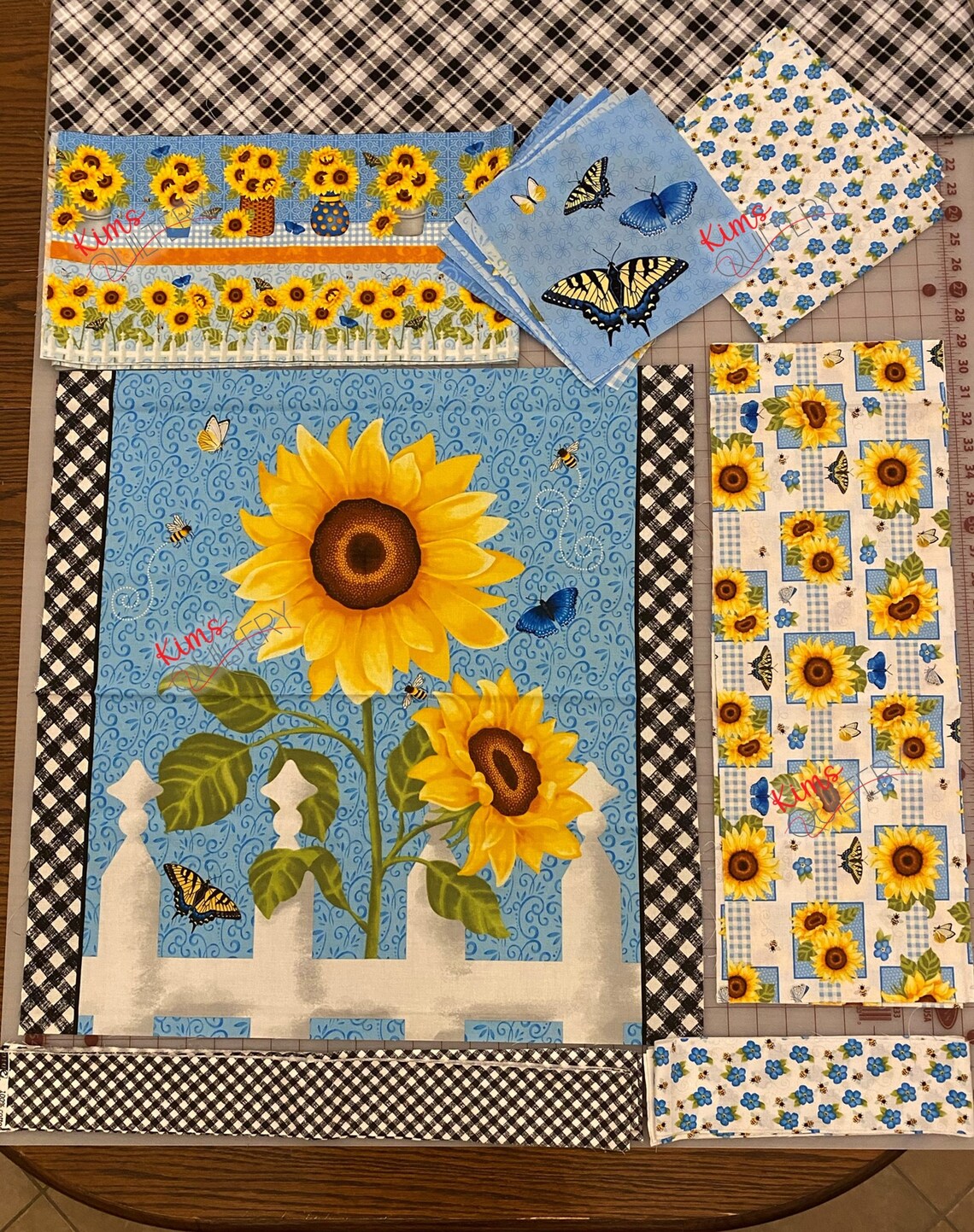 Sunshine Sunflowers Lap Quilt Kit Includes Binding and Etsy