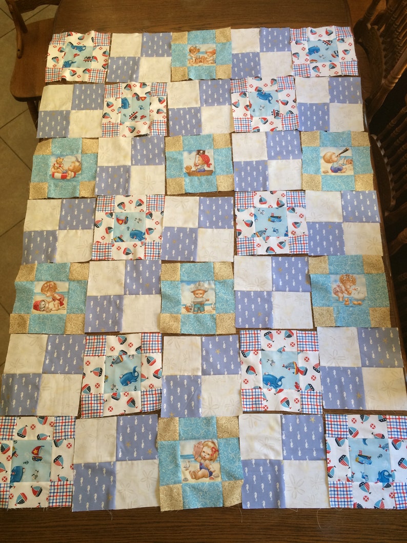 Beach Babies Lap Quilt Kit, Includes Binding and Backing, RARE Fabrics, Nursery Quilt, Childrens