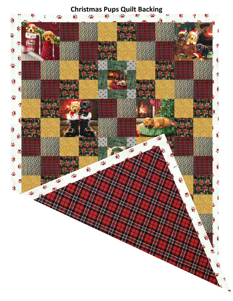 Christmas Pups Lap Quilt Kit Includes Binding and Backing Etsy