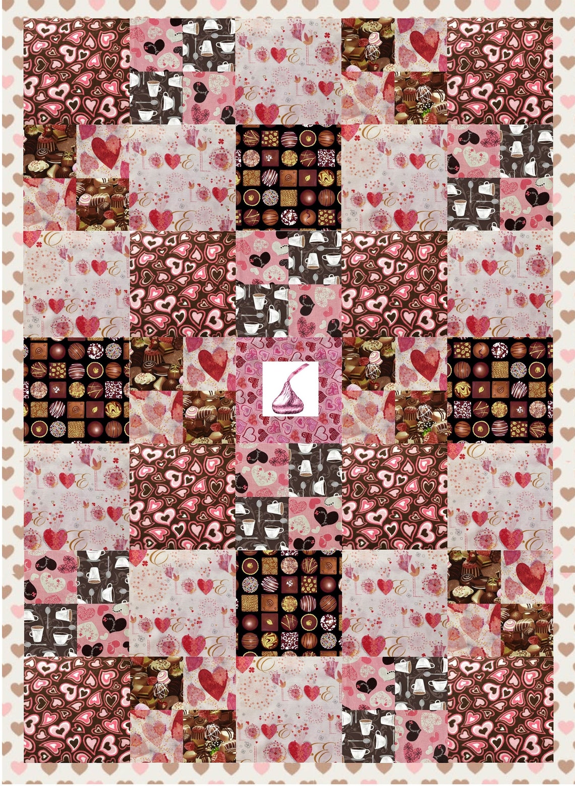 Chocolicious Lap Quilt Kit, Includes Binding and Backing for Chocolate