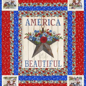 America the Beautiful Lap Quilt Kit, Includes Binding and Backing