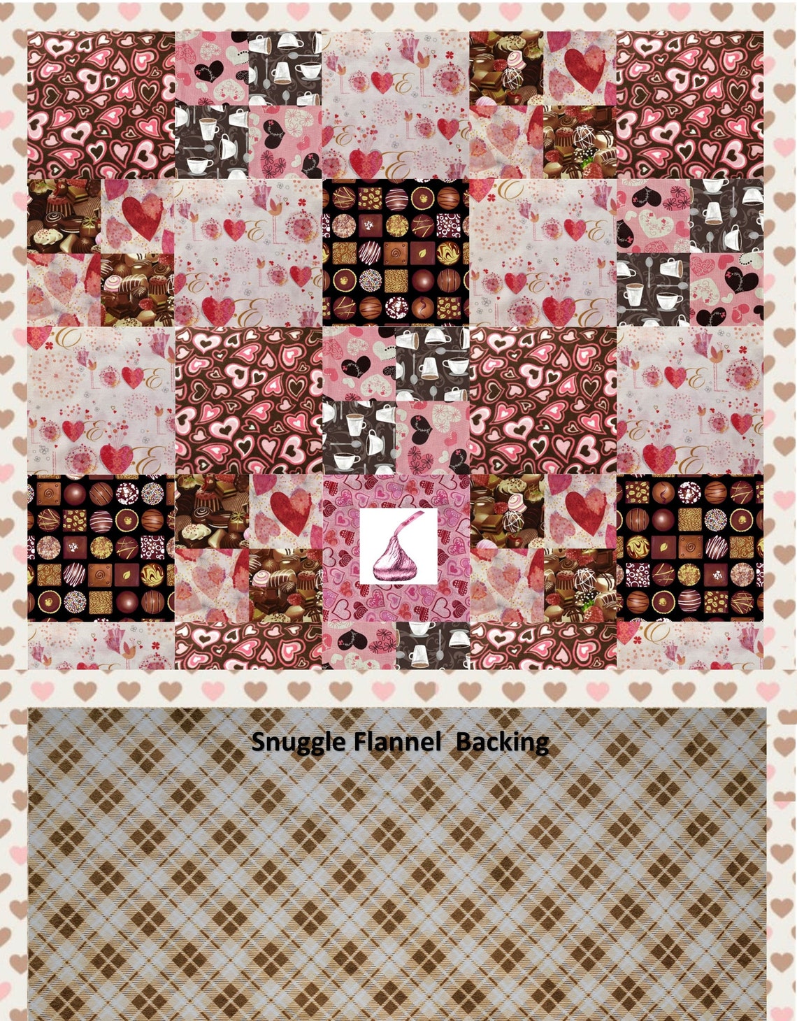 Chocolicious Lap Quilt Kit, Includes Binding and Backing for Chocolate