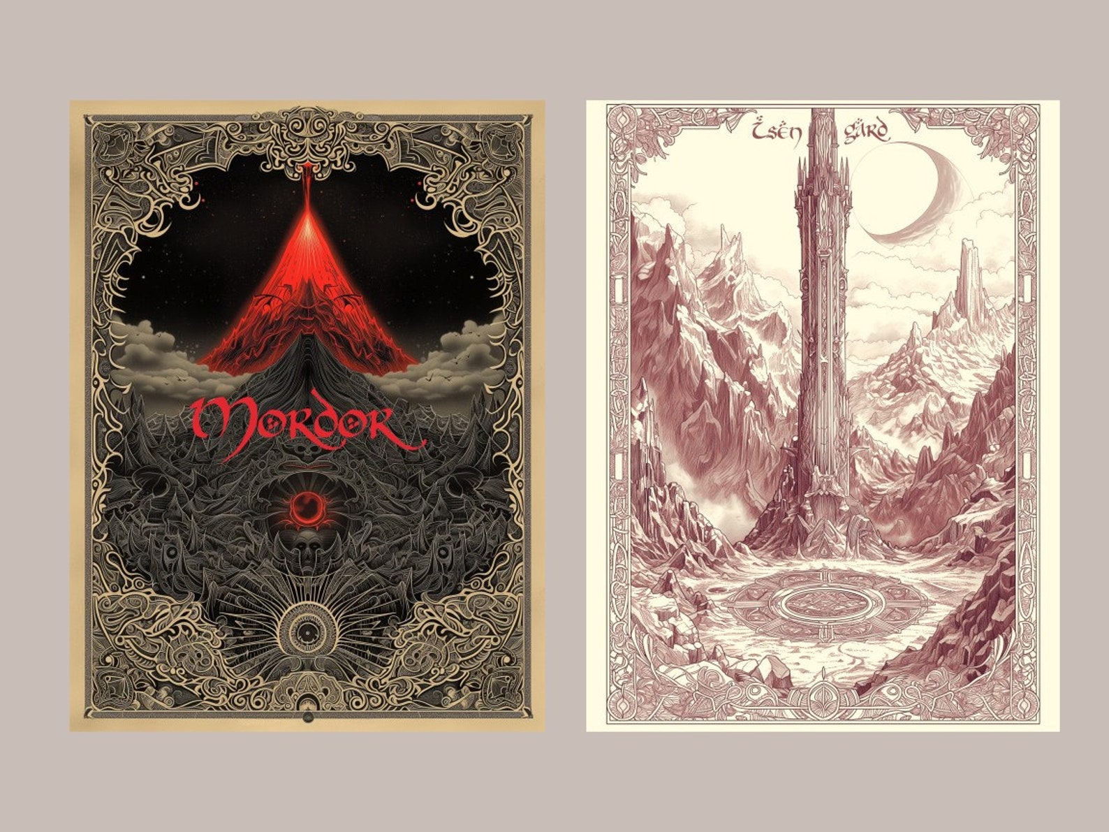 Set of Lord of the Rings Posters Printable 13 Jpgs, LOTR Middle Earth ...