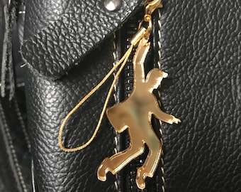 Retro Rock & Roll Elvis Presley iconic pose mirror charm multi-purpose accessory bag - purse - phone - keyring / keychain - zip pull zipper