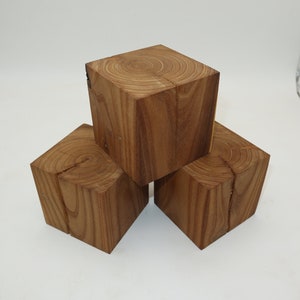 Russian Olive Wood Turning Blanks, CUBE Big Sizes blank with cracks, 3.5&quot; - 4&quot; Options