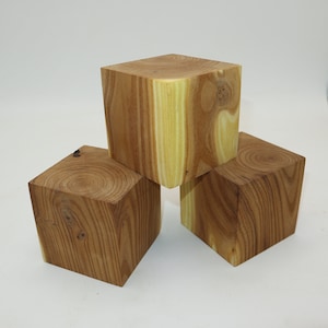 Russian Olive Wood Turning Blanks, CUBE Big Sizes blank, 3.5&quot; - 4&quot; Options