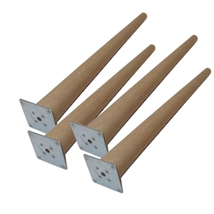 Rustieke stijl tafel taps toelopende houten meubelpoten, natuurlijke beukenhouten poten, 4-delige SET, DIY-onderdelenpoten