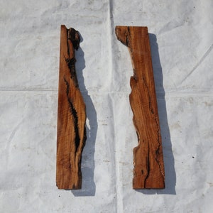 Live Edge Very Old OLIVE Wood Slab Set, For River Table OR epoxy table and so on, 30&quot; Length, 1.1&quot; Thickness, 5.7 lb Weight