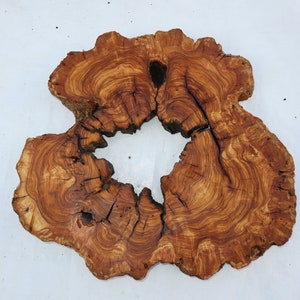 Live Edge OLIVE Wood Slab, Very Old Giant Size, Great Shape, For Coffee Table OR epoxy table and so on, 23&quot; x 22&quot; Dimensions, 2.1&quot; Thickness