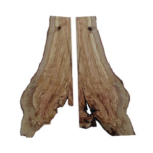 Live Edge Very Old OLIVE Wood Slab Set, For River Table OR epoxy table and so on, 33&quot; Length, 0.7&quot; Thickness, 13 lb Weight