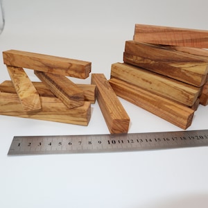 Genuine Anatolian Olive Wood Pen Blanks, Olive Wood Turning Blanks, Natural Olive Wood Scales, blanks, 0.7&quot; X 0.7&quot; X 5&quot; Choose Quantity